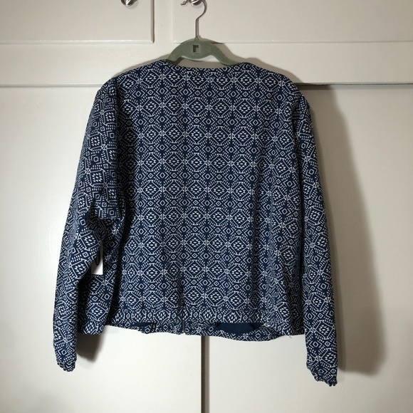 NWT Old Navy blue & white geometric jacket - Picture 2 of 5